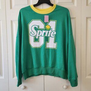 Sprite Logo Green Crewneck Sweatshirt XXL Unisex Cotton Blend NWT